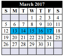 District School Academic Calendar for Crowley Alternative School for March 2017