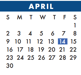 District School Academic Calendar for Jersey Village High School for April 2017