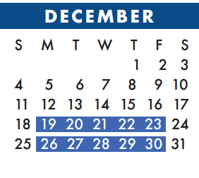 District School Academic Calendar for Lee Elementary School for December 2016