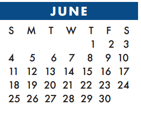 District School Academic Calendar for Sampson Elementary for June 2017