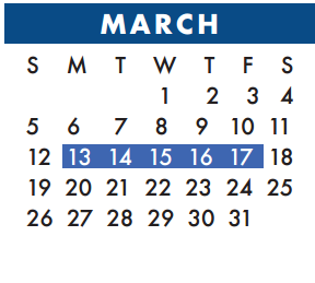 District School Academic Calendar for Dean Middle School for March 2017