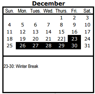 District School Academic Calendar for Albert S Johnston Elementary School for December 2016