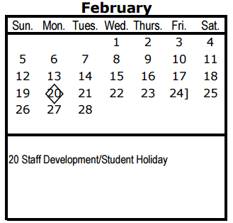 District School Academic Calendar for Sch Of Govt/law/law Enforcement for February 2017