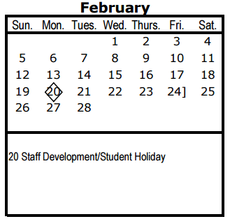 District School Academic Calendar for Kleberg Elementary School for February 2017