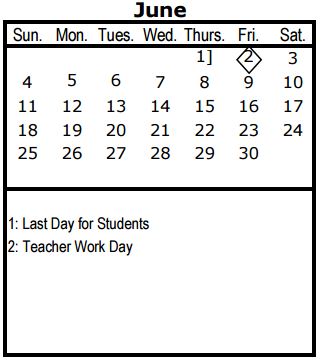 District School Academic Calendar for Albert S Johnston Elementary School for June 2017
