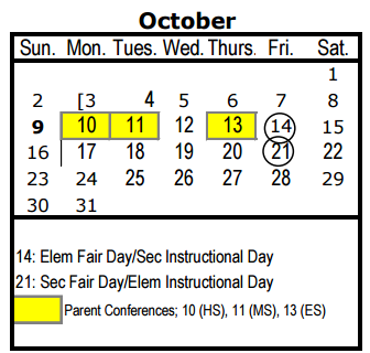 District School Academic Calendar for Learning Alt Center (lacey) for October 2016