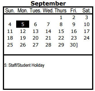 District School Academic Calendar for Albert S Johnston Elementary School for September 2016