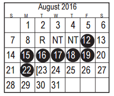 District School Academic Calendar for Deer Park High School for August 2016