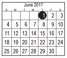 District School Academic Calendar for Deepwater Jr High for June 2017