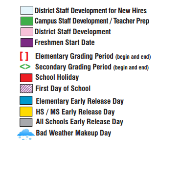 District School Academic Calendar Legend for Newton Rayzor Elementary