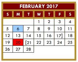 District School Academic Calendar for Solis Middle School for February 2017