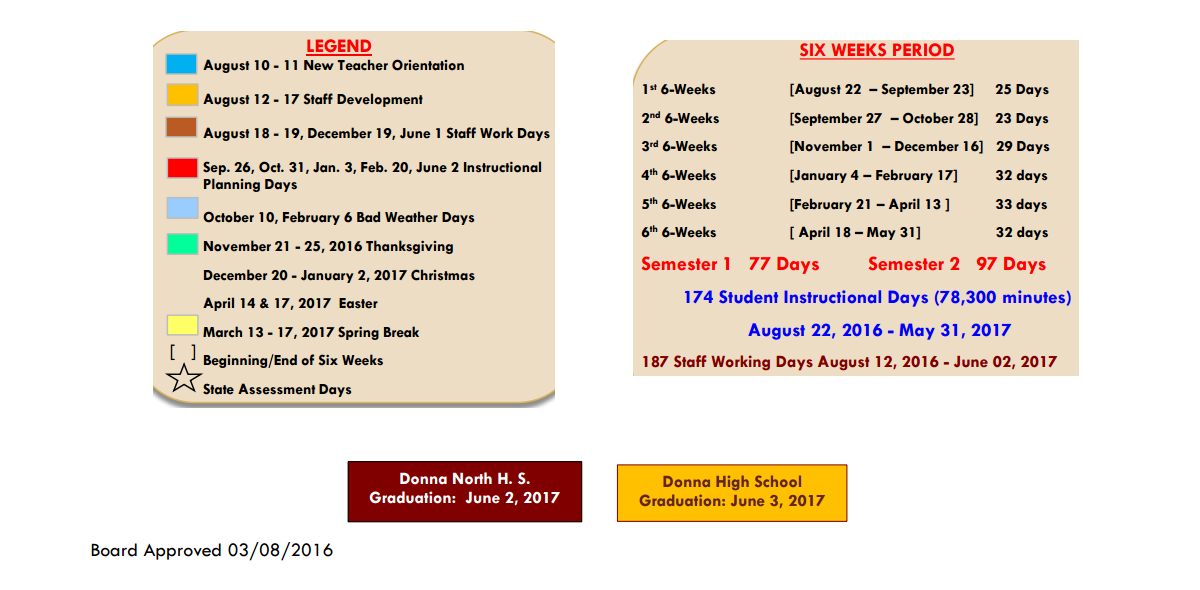 District School Academic Calendar Key for Dora M Sauceda Middle School