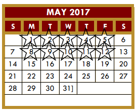 District School Academic Calendar for Capt D Salinas II Elementary for May 2017