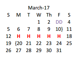 District School Academic Calendar for Duncanville High School for March 2017