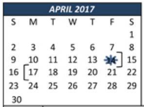 District School Academic Calendar for Prairie Vista Middle School for April 2017