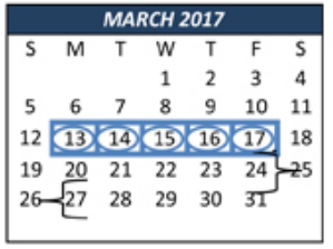 District School Academic Calendar for L A Gililland Elementary for March 2017