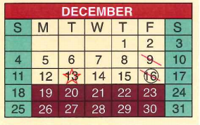 District School Academic Calendar for Language Development Center for December 2016