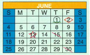 District School Academic Calendar for Pete Gallego Elementary for June 2017