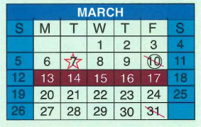 District School Academic Calendar for Maude Mae Kirchner Elementary for March 2017