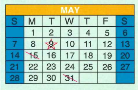 District School Academic Calendar for Language Development Center for May 2017