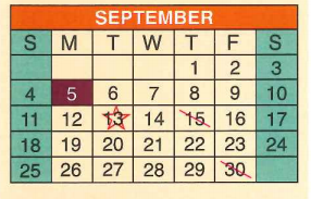 District School Academic Calendar for Early Childhood Center for September 2016