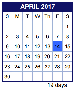 District School Academic Calendar for Westlake High School for April 2017