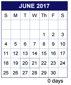 District School Academic Calendar for Eanes Elementary for June 2017