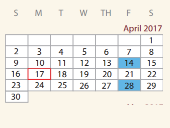 District School Academic Calendar for E T Wrenn Middle School for April 2017