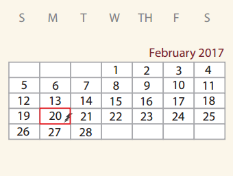 District School Academic Calendar for Bexar Co J J A E P for February 2017