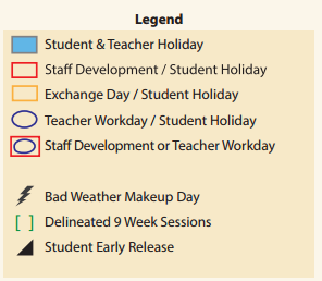 District School Academic Calendar Legend for L B Johnson Elementary School