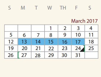 District School Academic Calendar for Stafford Elementary School for March 2017