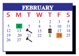 District School Academic Calendar for J J A E P for February 2017