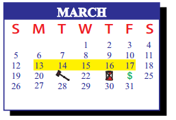 District School Academic Calendar for J J A E P for March 2017