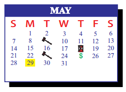 District School Academic Calendar for J J A E P for May 2017