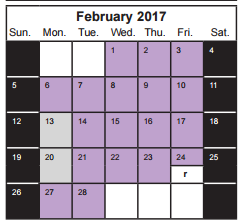 District School Academic Calendar for Jackman Middle School for February 2017