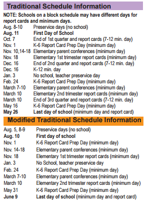 District School Academic Calendar Legend for Toby Johnson Middle