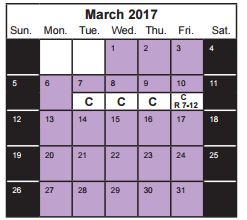 District School Academic Calendar for Calvine High School for March 2017