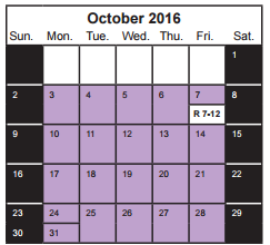 District School Academic Calendar for Prairie Elementary for October 2016
