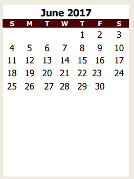 District School Academic Calendar for Blackburn Elementary School for June 2017