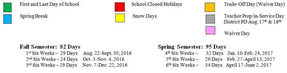 District School Academic Calendar Key for Westcreek Elementary