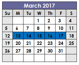 District School Academic Calendar for Woodway Elementary for March 2017