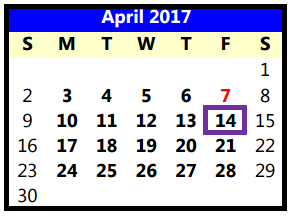 District School Academic Calendar for Crestview Elementary for April 2017