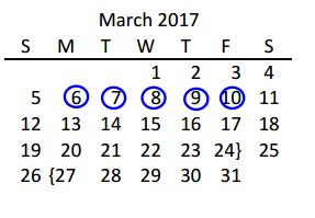 District School Academic Calendar for Boals Elementary for March 2017
