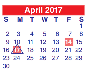 District School Academic Calendar for Cloverleaf Elementary for April 2017