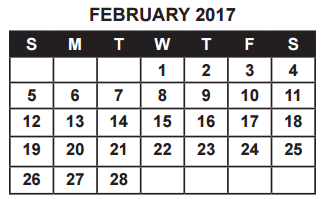 District School Academic Calendar for Weis Middle School for February 2017