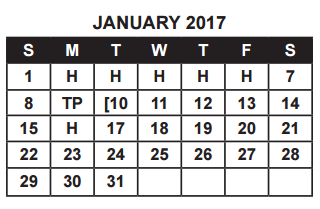 District School Academic Calendar for Austin Middle School for January 2017