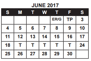 District School Academic Calendar for Parker Elementary for June 2017