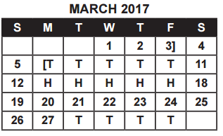 District School Academic Calendar for Student Alter Instr Lrn School(sai for March 2017