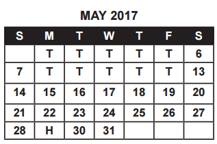District School Academic Calendar for Student Alter Instr Lrn School(sai for May 2017