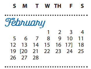District School Academic Calendar for P I P for February 2017